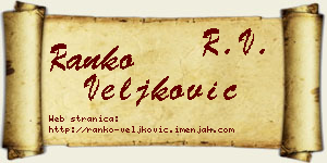 Ranko Veljković vizit kartica